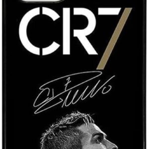 EZB Custodia per iPhone a tema Cristiano Ronaldo, cover flessibile e ammortizzante per telefono, colore bianco e nero CR7 (iPhone 14)