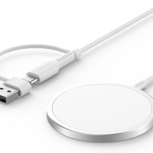 JSAUX 15 W Caricabatterie Mag-Safe Magnetico Senza Fili Compatibile per Caricabatterie MagSafe iPhone 14 Plus/iPhone 14 Pro Max/iPhone 13 Pro Max/13 Mini/13 Pro/13/12 Mini/12 Pro Max/Airpods Pro