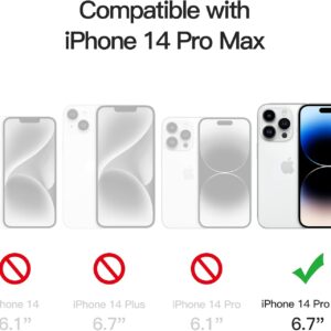 JETech Cover per iPhone 14 Pro Max 6,7 Pollici, Anti Ingiallimento Custodia con Antiurto, Anti-Graffio e Retro Trasparente (Trasparente)