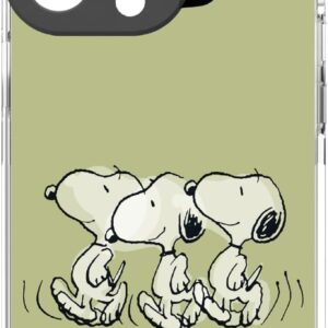 case&me cover per iPhone 14 Pro Max a tema Peanuts, cover iPhone Snoopy, protezione della fotocamera, tasti protetti, verde