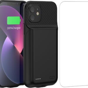 Custodia con batteria per iPhone 13/13 Pro/14, 13800 mAh, ultra sottile, portatile, estesa, custodia di ricarica per iPhone 13/13 Pro/14 (6,1 pollici), colore nero