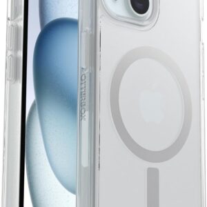 OtterBox Cover per iPhone 16e, 15, 14, 13 Symmetry Clear MagSafe, resistente a shock e cadute fino; sottile, testata 3x norme MIL-STD 810G, Trasparente, Senza Retail Package