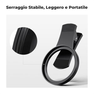 K&F Concept 52mm Clip-on Filtro Polarizzatore Circolare per Cellulari Telecamera, Telefono Filtro CPL Compatibilie con iPhone 15 Pro Max 14 13 12 11