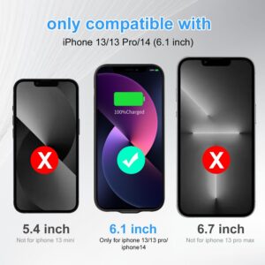 Custodia con batteria per iPhone 13/13 Pro/14, 13800 mAh, ultra sottile, portatile, estesa, custodia di ricarica per iPhone 13/13 Pro/14 (6,1 pollici), colore nero