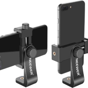 Neewer Supporto per Smartphone Staffa Orizzontale Verticale Adattatore con Filettatura 1/4″, Clip per Cellulare Compatibile con iPhone 15 14 13 Pro Plus Max Mini Galaxy S20+/S20, Huawei P40 Pro, ecc.