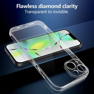 Captor Cover Trasparente per Apple iPhone 14 6.1 Pollici, Custodia TPU in Silicone Flessibile Morbida e Sottile, Alta Qualità con Bordo Rialzato per Schermo e Protezione Fotocamera