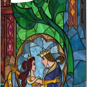 Disney La Bella e la Bestia – Vetro colorato Belle e Principe Custodia per iPhone 14 Pro Max