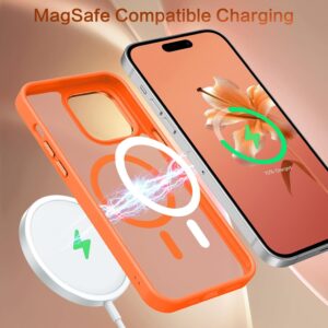 BENTOBEN Cover per iPhone 14 Pro Max Magnetica Custodia con protezione antiurto militare, retro opaco graffiato, traslucido, morbido per la pelle, custodia iPhone 14 Pro Max 6,7 pollici, arancione