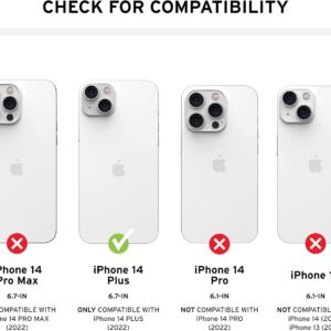 Urban Armor Gear UAG Monarch Custodia compatibile Apple iPhone 14 Plus [Compatibile con la ricarica wireless, protezione standard militare a 5 strati, bordi rialzati] Nero/Carbon