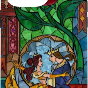Disney La Bella e la Bestia – Vetro colorato Belle e Principe Custodia per iPhone 14 Pro Max