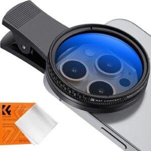 K&F Concept 52mm Clip-on Filtro Polarizzatore Circolare per Cellulari Telecamera, Telefono Filtro CPL Compatibilie con iPhone 15 Pro Max 14 13 12 11