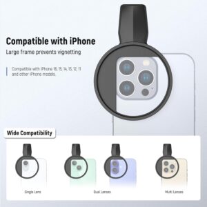 NEEWER 67mm Filtro CPL con Clip Compatibile con iPhone, Filtro Polarizzatore Circolare per Obiettivo Telefono, Accessori Fotografia Compatibile con iPhone 16 15 Pro Max Plus 16e 14 13 mini 12, FL-B23