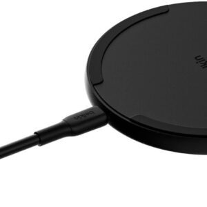 Belkin Pad di ricarica wireless (15 W), caricabatterie Qi per Apple iPhone 16, iPhone 15/14/13, AirPods, Samsung Galaxy S25, Galaxy S24, Pixel, incl. cavo da 1,5 m (senza alimentatore), nero