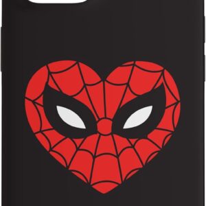 Custodia per iPhone 14 Marvel Spider-Man – Maschera a forma di cuore per San Valentino anni Sessanta