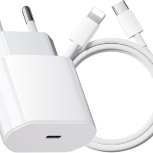 Caricatore iPhone, 20W USB C Caricabatterie iPhone con 2M Cavo per i Phone 14/14 Pro/14 Pro Max/14 Plus/13/12/11, Caricatore USB C Spina Alimentatore Presa Carica Adattatore Muro Ricarica