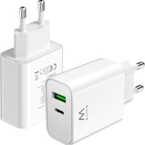 Caricabatterie USB C, Caricatore per iPhone 15/14/13/12/11/Pro/Max/Mini/SE/X/XR/XS/8/7, iPad Pro/Air, Air/Pods Pro, Samsung Galaxy Note, Huawei, XiaoMi etc., 2-porte,30W Type C Super Veloce