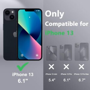 YLK Cover Magnetic per iPhone 13, Custodia Protettiva Completa con Magsafe,Traslucida Opaca Posteriore Sottile Antiurto Protettiva Case per iPhone 13 (Nero)