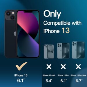 JETech 3 in 1 Cover Magnetica per iPhone 13 6,1 Pollici con Pacco da 2 Vetro Temperato Pellicola Protettiva, Compatibile con MagSafe, Antiurto Paraurti Cellulare Custodia (Nero)