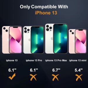 Cover per iPhone 13 Compatibile con 2 vetri temperati e 2 vetri per fotocamera, Translucent Matte Slim Back PC+TPU Bumper Shockproof Compatible Magnetic Cover per iPhone 13 – Nero