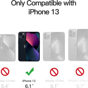 JETech Cover Magnetica per iPhone 13 6,1 Pollici Compatibile con MagSafe, Custodia Traslucida Opaca Posteriore Sottile Antiurto (Nero)