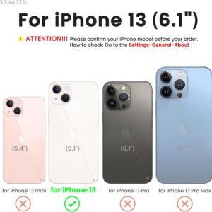 ORNARTO Custodia Compatibile con iPhone 13 Cover 6,1”, Protezione Completa Cover Sottile in Silicone Liquido in Gomma Gel Morbida con Fodera in Microfibra 6,1 pollici-Mezzanotte