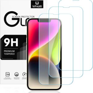 Confezione da 3 pellicole proteggi schermo per iPhone 13, iPhone 13 Pro, iPhone 14 (6.1 pollici), pellicola in vetro temperato di alta qualità, durezza 9H, anti graffio, anti frantumazione