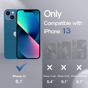 JETech Cover per iPhone 13 6,1 Pollici con Integrato Vetro Temperato Pellicola Protettiva, 360 Gradi Corpo Pieno Resistente Protezione, Antiurto Robusta Cellulare Custodia (Navy)