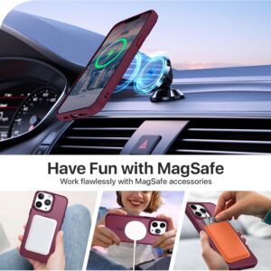 GaoBao Cover per iPhone 13 Pro 6,1” [Compatibile con Magsafe] Custodia Opaco Magnetica Sottile e Traslucida, Protezione Antiurto e Antigoccia, Protettiva Anti-Improntaper (Bordeaux)