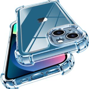 iVoler Anti Ingiallimento Chiaro Cover Case per iPhone 13 6.1 Pollici, [Antiurto di Grado Militare] Custodia Sottile Trasparente per Assorbimento degli Urti con Paraurti in TPU Morbido