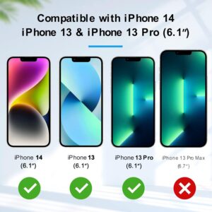 Confezione da 3 pellicole proteggi schermo per iPhone 13, iPhone 13 Pro, iPhone 14 (6.1 pollici), pellicola in vetro temperato di alta qualità, durezza 9H, anti graffio, anti frantumazione