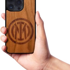 Inter Iconic Puzzles, Cover Ufficiale In legno 100% sostenibile, Custodia Compatibile con iPhone 14, resistente, idea regalo