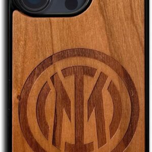 Inter Iconic Puzzles, Cover Ufficiale In legno 100% sostenibile, Custodia Compatibile con iPhone 14, resistente, idea regalo