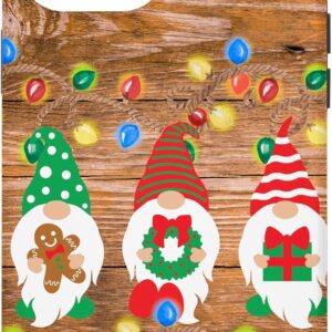 Custodia per iPhone 14 Plus Christmas Gnomes – Custodia per telefono con luci natalizie rustiche