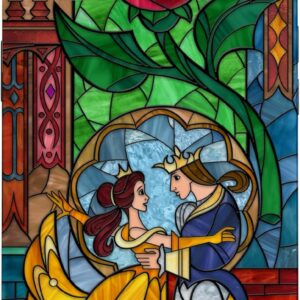 Disney La Bella e la Bestia – Vetro colorato Belle e Principe Custodia per iPhone 13