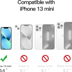 JETech Cover Magnetica per iPhone 13 mini 5,4 Pollici Compatibile con MagSafe Ricarica Wireless, Telefono Custodia Antiurto, Retro Antigraffio Trasparente (Trasparente)