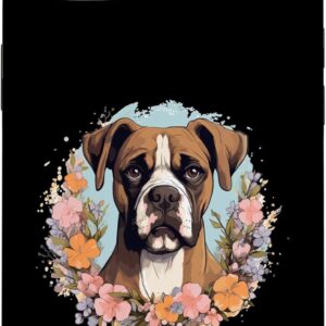 Custodia per iPhone 13 Boxer cane razza animale domestico – Grafica carina con fiori