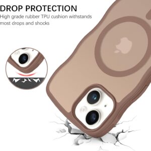 BENTOBEN Custodia per iPhone 13 Mini 5.4″ [Compatible with Mag-Safe] Wave Sottile Carino Attivato con Magnetico Opaco Anti Impronta Case Case Case Sottile Antiurto Titanio Deserto Sabbia
