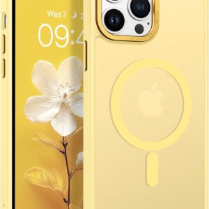 GaoBao Custodia per iPhone 13 Pro Max, custodia per iPhone 13 Pro Max [compatibile con MagSafe] opaco traslucido, resistente agli urti, anti-impronte, 6,7 pollici, giallo