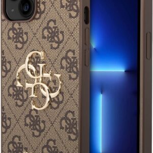 Guess Golden Logo compatibile con iPhone 14 e 13, colore marrone, GUHCP14S4GMGGR, nero