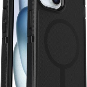 OtterBox Cover Defender Series MagSafe per iPhone 16e, 15, 14, 13, custodia protettiva antiurto, a prova di caduta, protezione estrema, testata 7x norme MIL-STD 810G, Nero, Senza Retail Package